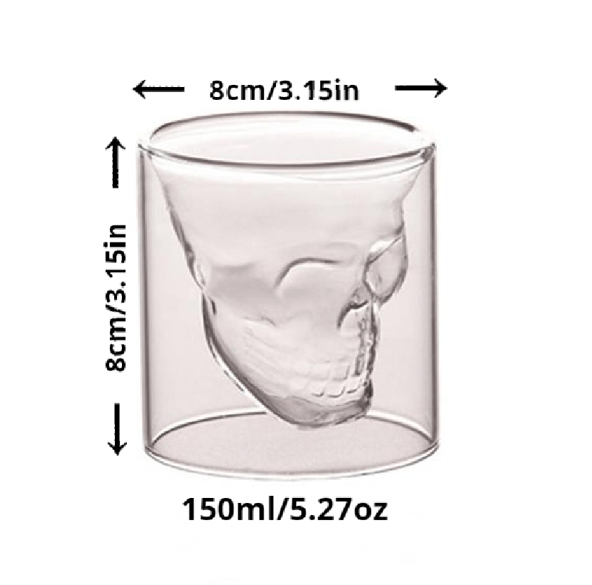 Double-layer Glass Skull Head Cup Coffee Cup Cocktail Cup Irregular Cool  Wine Cup Glass Cup - Temu