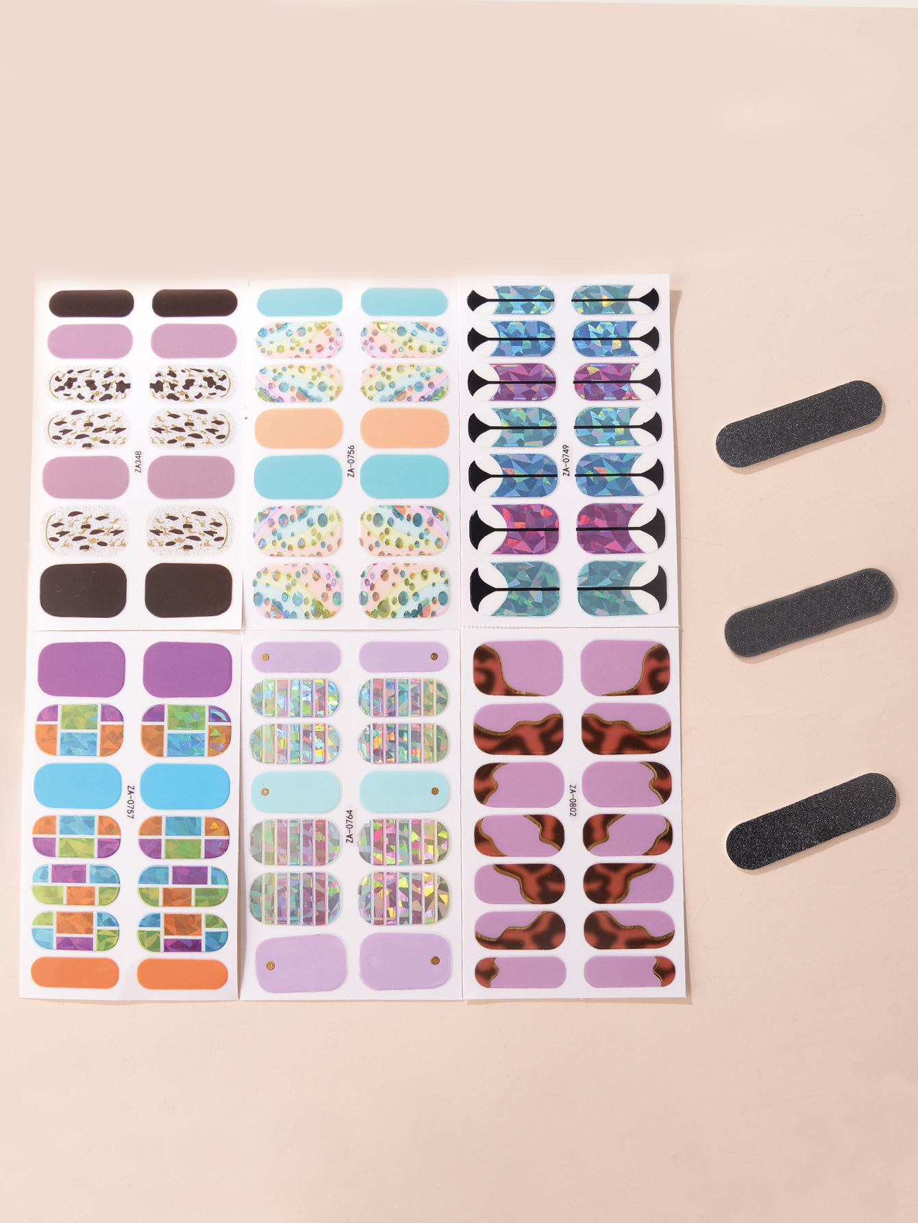 Colorful Nail Art Stickers, Full Wraps For Women Girls, Self Adhesive ...