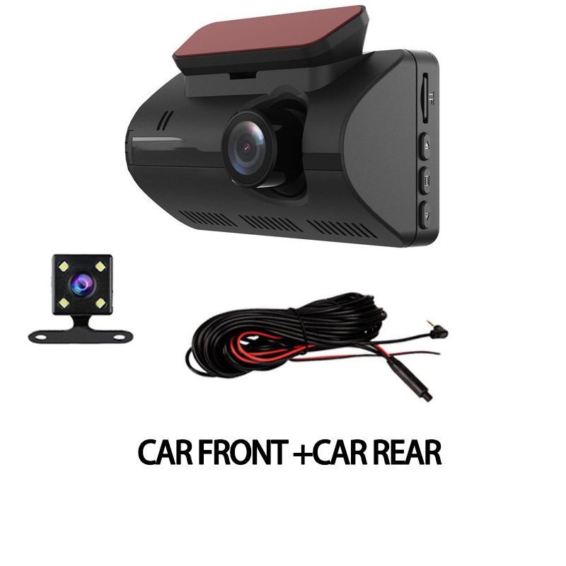 360-Grad-Dashcam-Fahrrecorder, 3-Zoll-IPS-Bildschirm vorne und hinten,  Doppelobjektiv, Rückfahrbild, 1080P HD-Nachtsicht-Auto-DVR