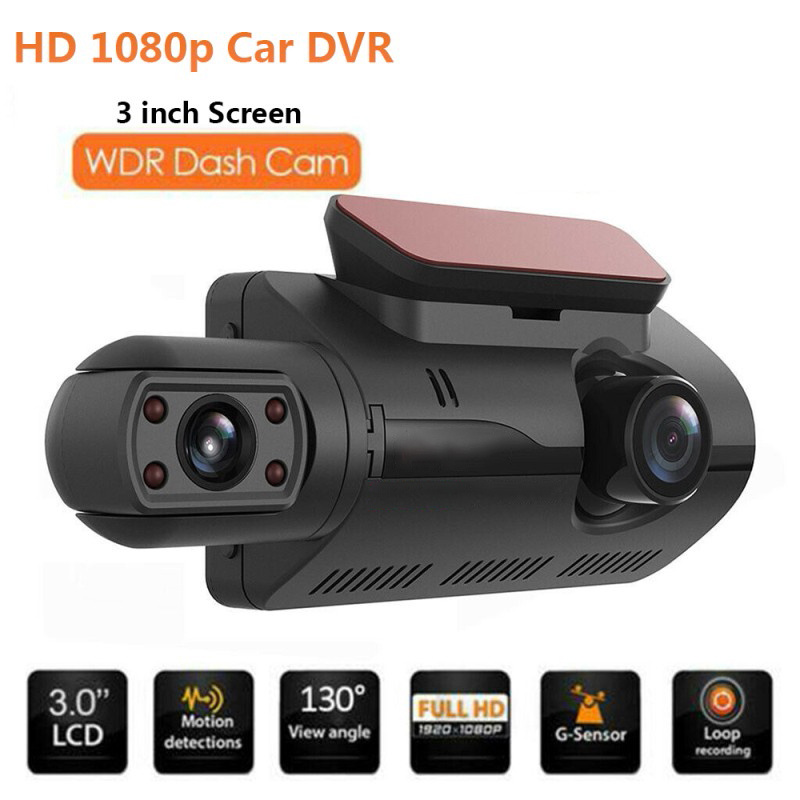 ABS Auto 3 Lenses Dash Cam Loop Recording Battery Powered