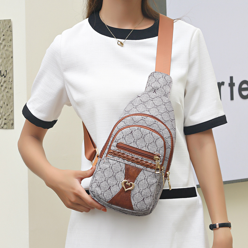 Stylish Multiple Pattern Mini Chest Bag, Light Sling Bag With