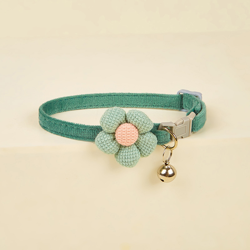 Breakaway Cat collar with Bell - Green floral