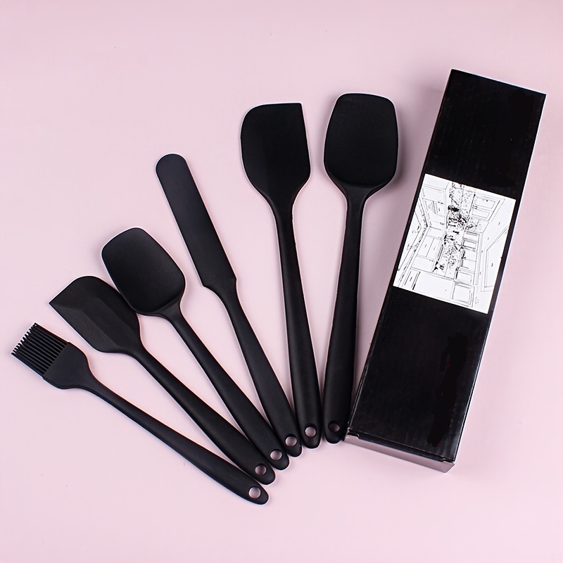 6pcs Silicone Kitchen Utensils Set, Including Cake Baking Cream Spatula,  Oil Brush, Shovel, Scraper, Integrated High Temperature Resistant Kitchen  Tool