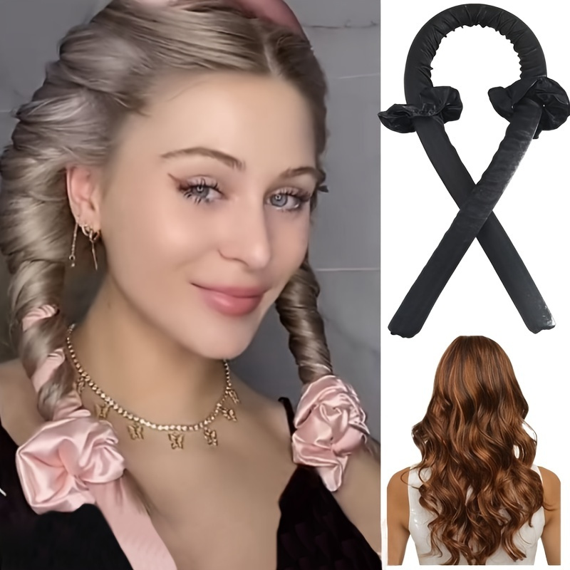 

Heatless Curling Rod Headband For Long Hair Rollers For Women, Hair Overnight Curl Wrap Heatless Hair Curling Wrap Kit, Lazy Hair Curler With Scrunchies Hair Claw Clips 1set