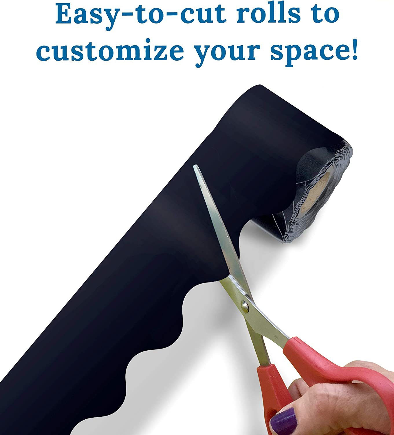 Black Bulletin Board Borders, Scalloped Black Classroom Borders For