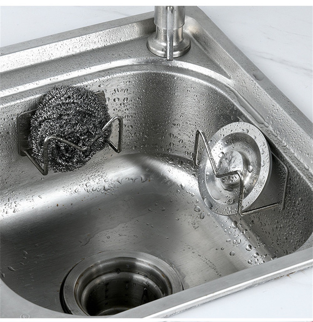 Space Aluminum Sponge Holder For Kitchen Sink Adhesive - Temu