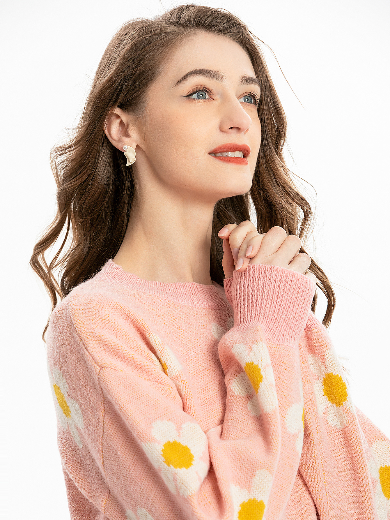 Supermom Damen Umstandspullover - Blumen Ärmel & Weicher Stretch-Stoff