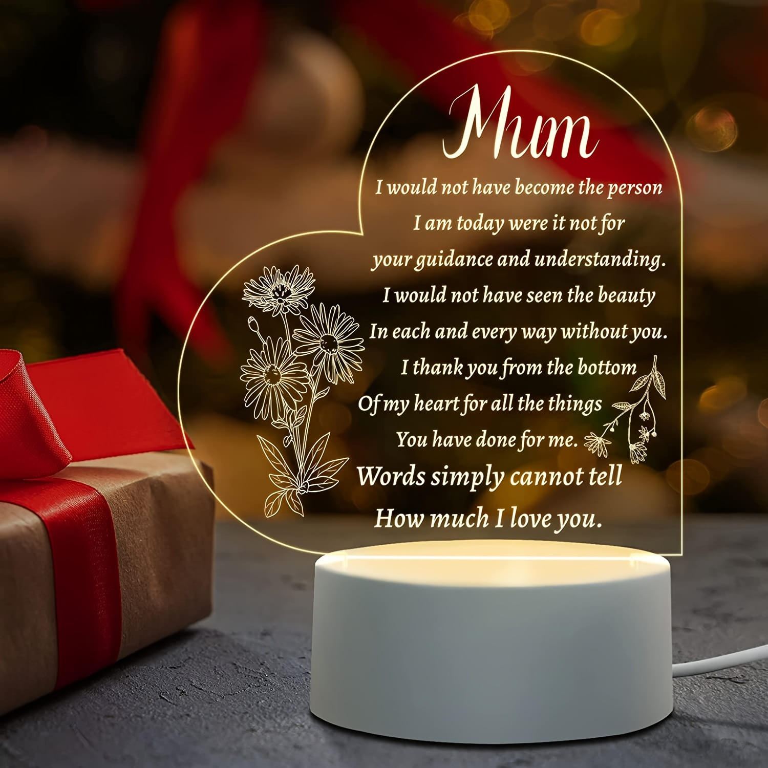  Fordtant Lámpara personalizada para mamá con nombre  personalizado, lámpara 3D, luz LED, luz de noche, 7 colores, rotación  Bluetooth, luces musicales, regalos para el día de la madre, regalos de  cumpleaños 