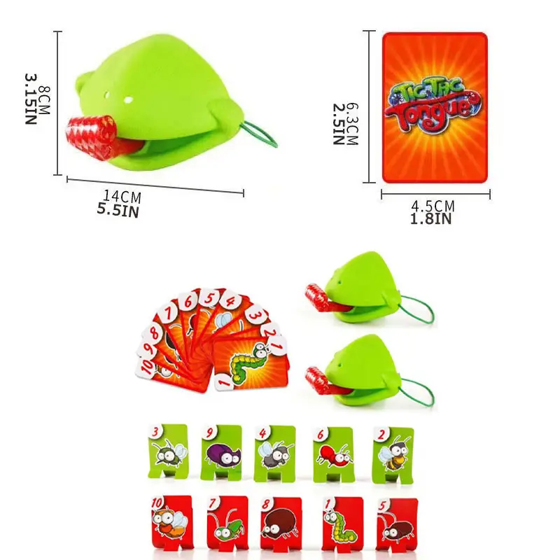 frog mouth sticking out tongue board game greedy snake chameleon playing cards competitive parent child interactive desktop childrens toys details 7