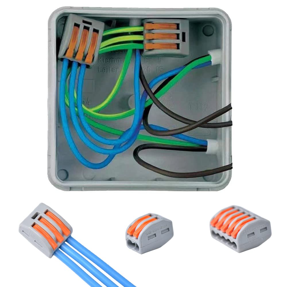 Fielect PCT-104 - Conectores de alambre de palanca, conectores de tuerca de  palanca de 4 puertos, conectores de empalme compacto, conectores de cable