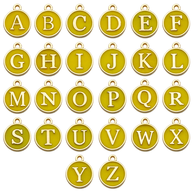 Zinc Alloy Enamel Golden Plated A-z Letter Charms Pendants For Necklace  Bracelets Jewelry Making - Temu