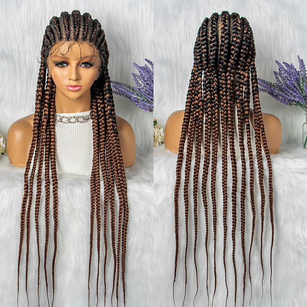 Full Lace Front Box Braided Wigs Baby Hair Cornrow Twisted - Temu Italy