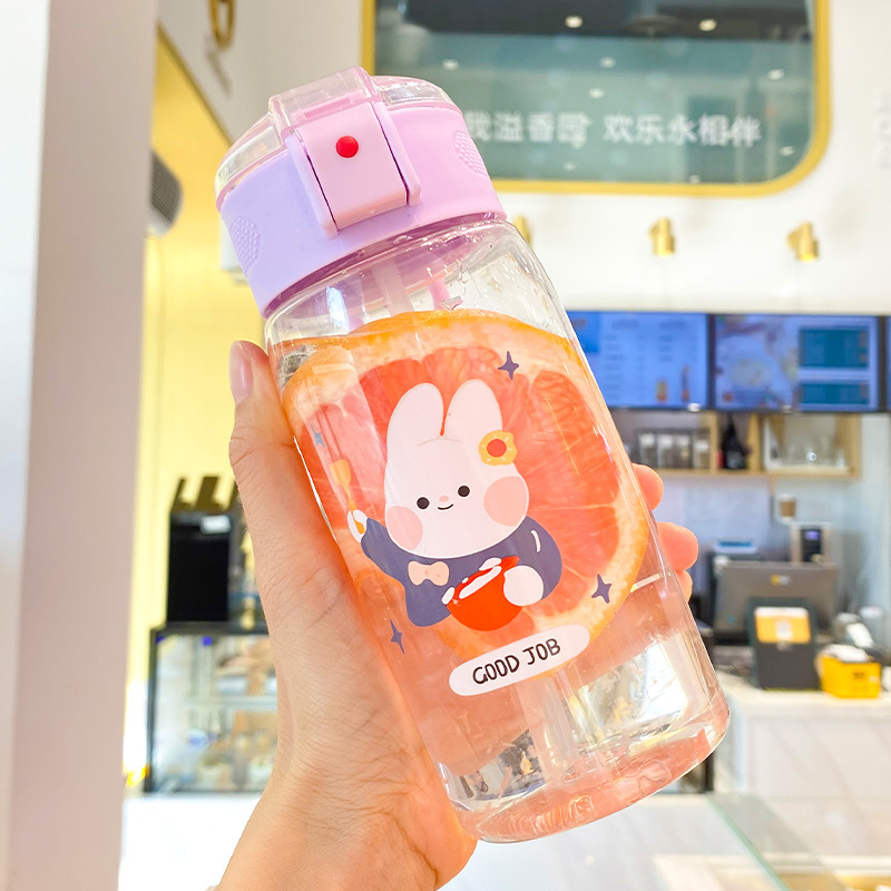 Hot Sale Promotional Good Quality Cartoon Water Bottle With Straw For Infant  Toddler, Student Water Cup, Baby Anti Choking Handle Water Bottle, Plastic  Drop Resistant Learning Drinking Cup For 6 Months+ 