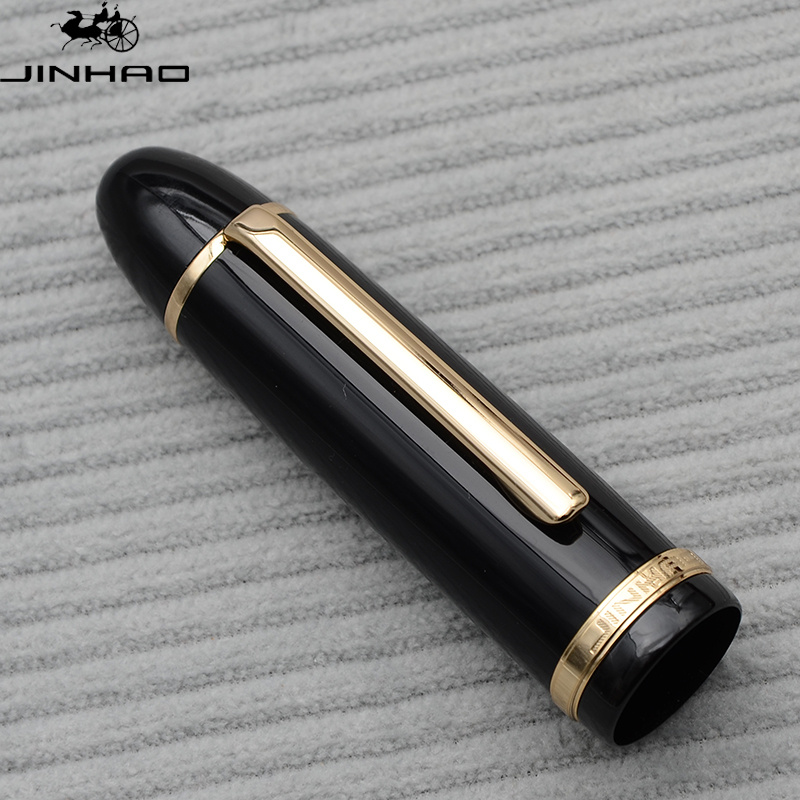 Jinhao 159 Pluma Estilográfica Para Escribir (2 Unidades), Punta Media  Amplia De Metal, Para Oficina O Negocios, Bolígrafos De Tinta Y Bolsa De