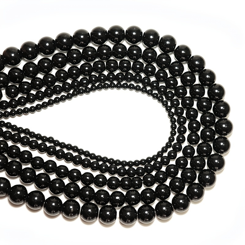 

1pc 4/6/8/10/12mm Obsidian Stone Beads For Jewelry Making Smooth Round Beads Diy Black Beads Wholesale Lots Bulk Factory Price