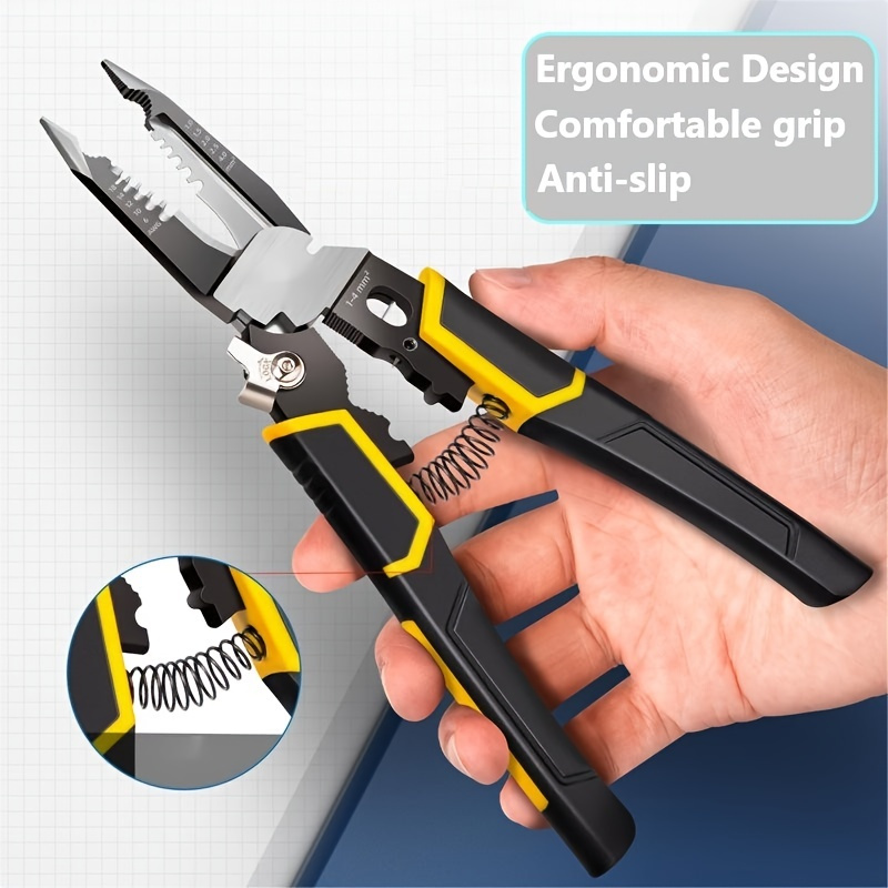 9-in-1 Electrician Pliers: The Ultimate Multifunctional Tool for Wire  Stripping, Cable Cutting, Splitting, Clamping & More!