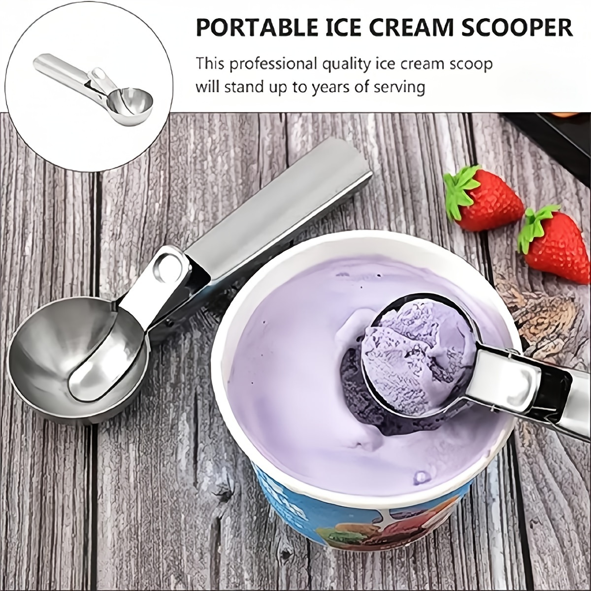 Ice Cream Scoop Trigger Metal Cookie Spoon Melon Baller Stainless Steel  Dough Spoon Scooper - AliExpress