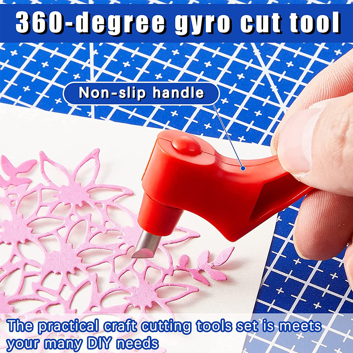 Gyro Cut Craft Tools Stainless Steel Gyro Cutter 360-degree Paper Knife  Gyro-cut Safety Cutter Art Cutting Tool Scrapbooking