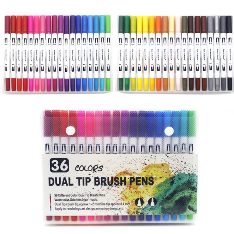 Marker Pen, Brush Type, Skin Tone, 36 Colors, Brush/Bold