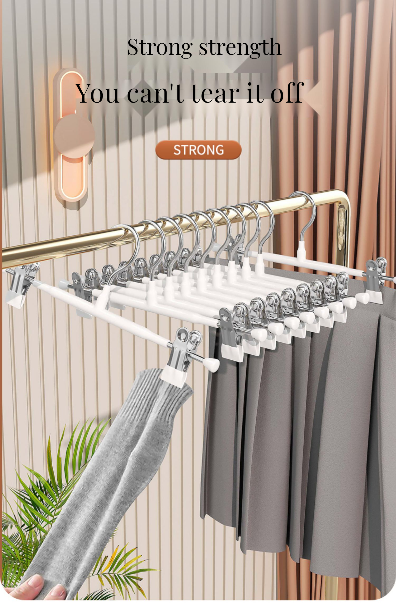 IEOKE Pant Hangers, Skirt Hangers with Clips Metal Trouser Clip Hangers for  Heavy Duty Ultra Thin Space Saving (20pack)