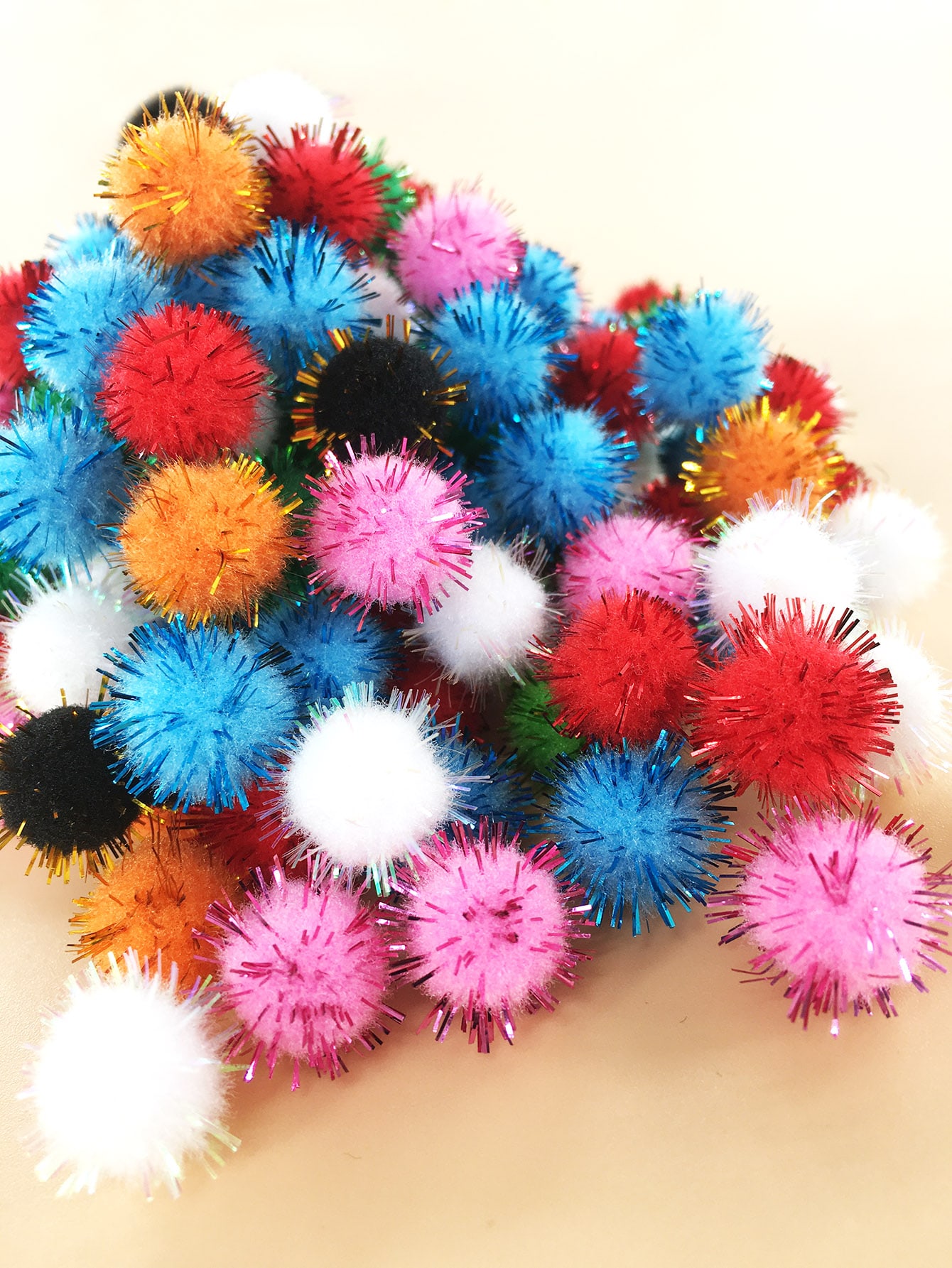 Glitter Pom Poms Fuzzy Arts And Crafts Balls For Hobby - Temu