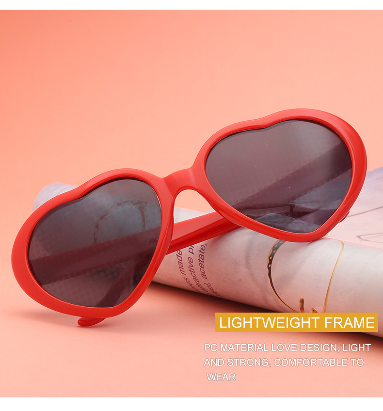 Heart Shaped Lighting Effects Sunglasses Women trendy Cute Temu
