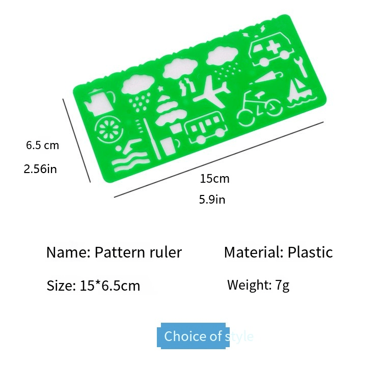 TureClos Children Art Painting Template Ruler Set Drawing Toy Educational  Toy Drawing Accessories 