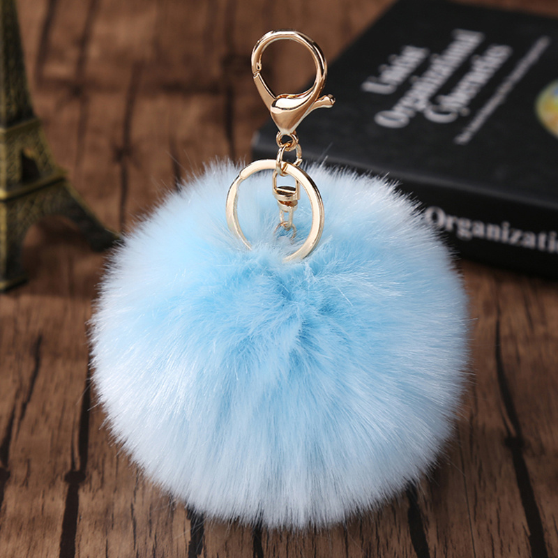 Miraclekoo Rabbit Fur Ball Pom Pom Keychain