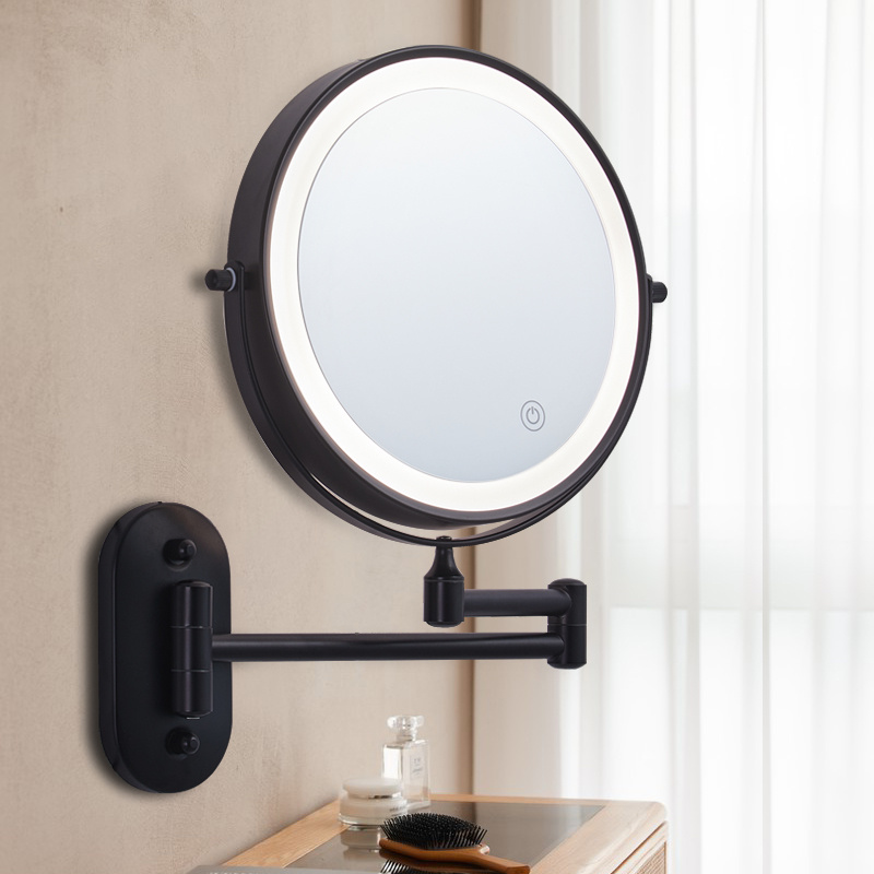 Espelhos De Maquiagem Preto/escovado Ouro Parede Bronze Estendendo Dobrável  Dupla Face Led Espelho De Luz 3 X/5x/10x Ampliação Banho Espelho - Espelhos  De Banheiro - AliExpress