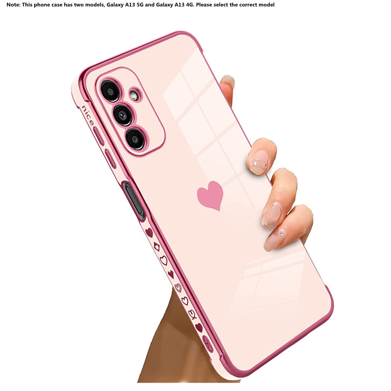 Cute Plating Love Heart Phone Case Side Small Pattern Soft Temu