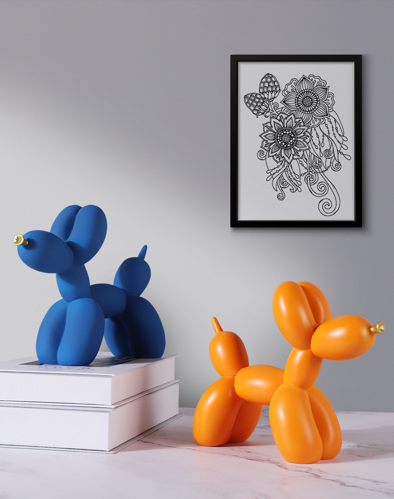 Art Decoration Craft Shiny Balloon Dog Shape Statue Ornament Home Decor