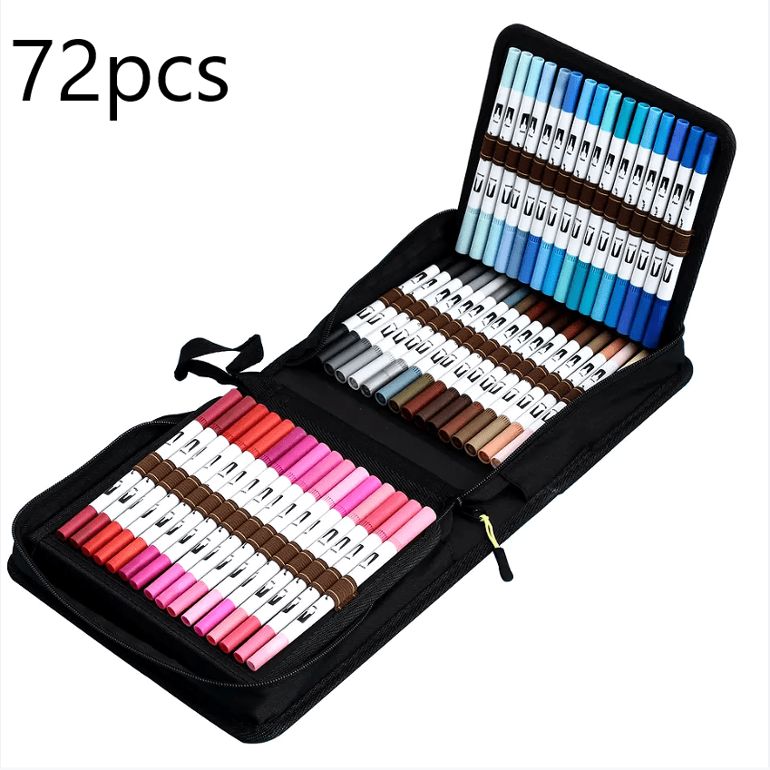 100 Colors Art Markers Set, Ohuhu Dual Tips Coloring Brush Fineliner  Markers