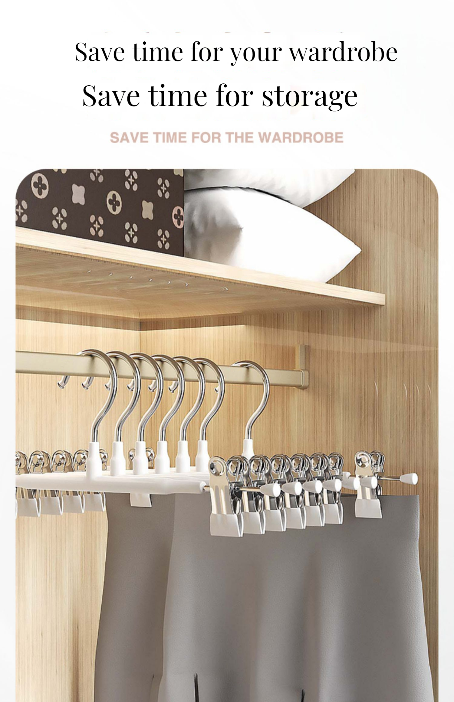 5-Tier Skirt Hangers with Clips (3 PK) Pant Hangers Space Saving Multi –  Decorstylish