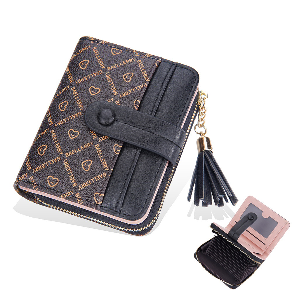 Women Tassel Wallet Patent Leather Female Coin Card Holder Purse