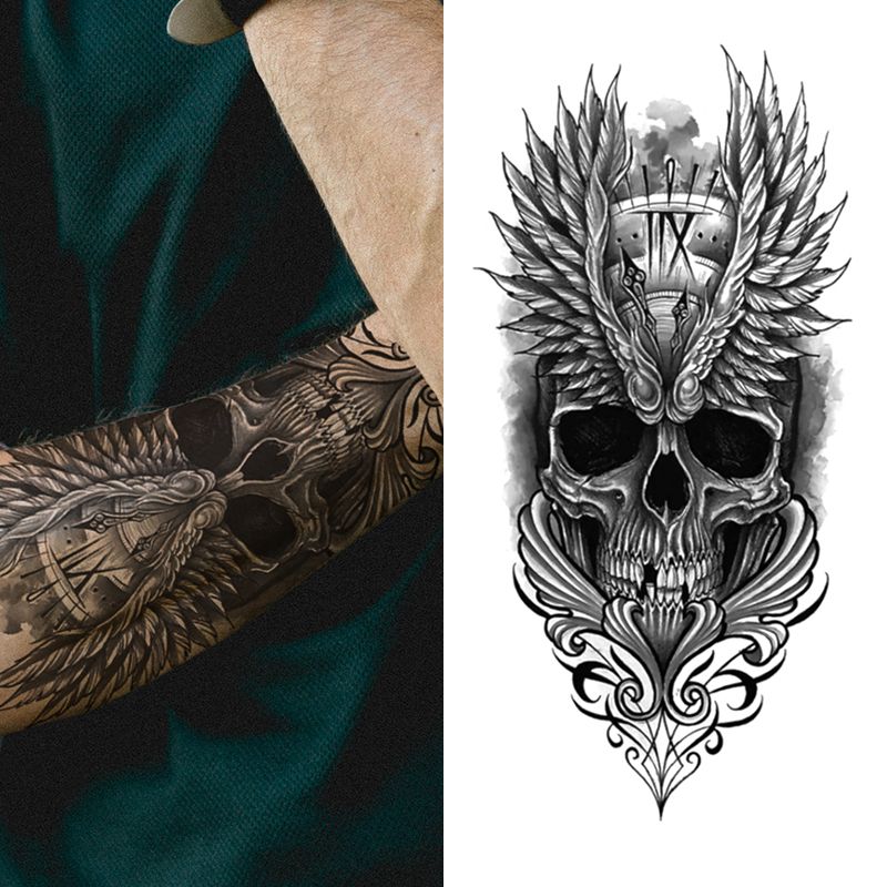 Half Sleeve Arm Temporary Tattoo Sticker For Adult Men Skull Eagle Elephant  Lion Tiger Men Arm Body Art Waterproof Fake Tattoo Sticker - Beauty &  Personal Care - Temu