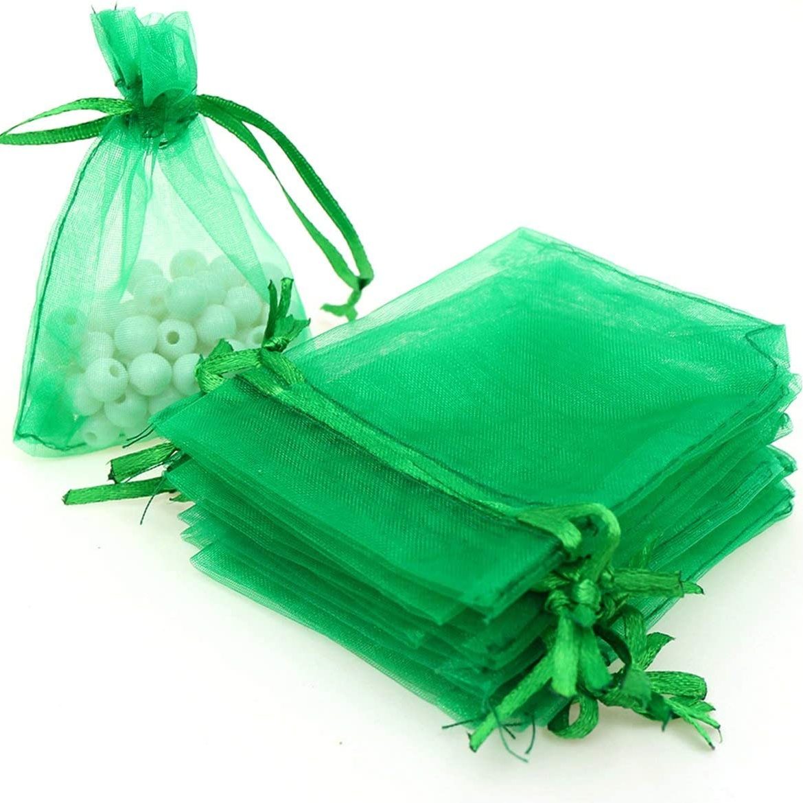 Olive Green Organza Drawstring Bags Candy Mesh Gift Bags - Temu