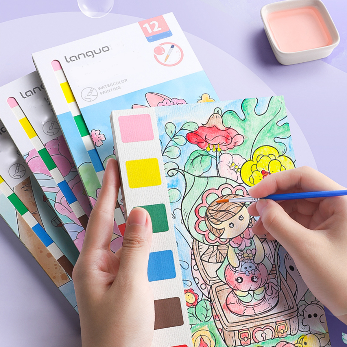 Tohuu Watercolor Book for Kids Instructional Travel Pocket Watercolor Set  Water Painting Book Kids Children's Diy Coloring Gouache Doodle Book  attractively 