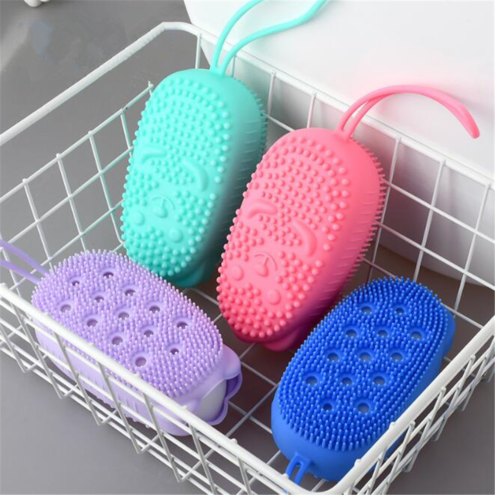 Silicone Body Scrubber AOLANS Massage Bath Brush Shower Sponge