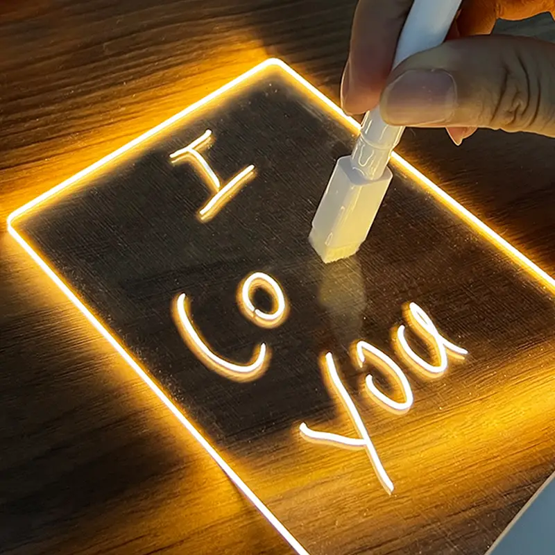 note board creative led night light usb message board holiday light with pen gift for children girlfriend decoration night lamp details 0