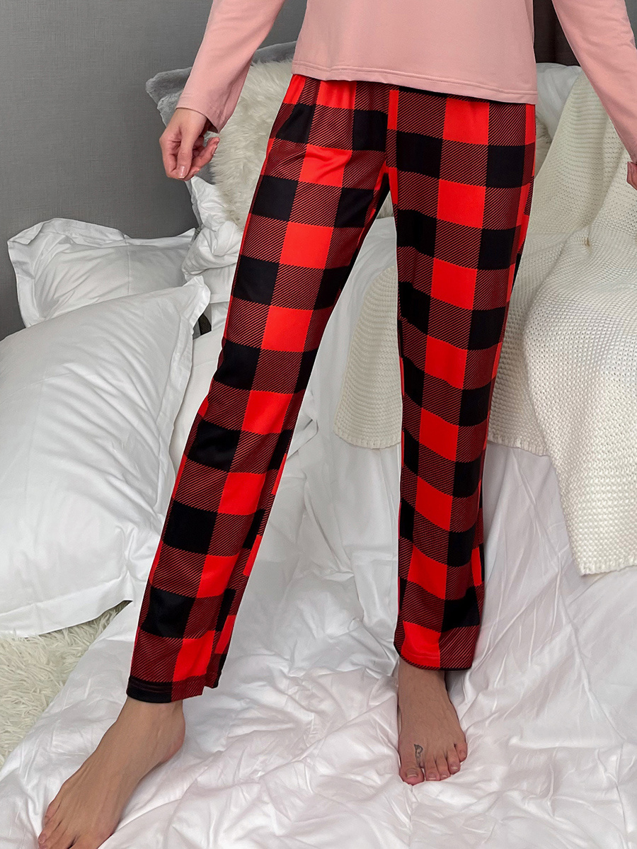 Women Christmas Pajama Red Floral Print Wide Leg Lounge Pants Elastic High  Waist Trousers Fall Winter Pants (Red, S) at  Women's Clothing store