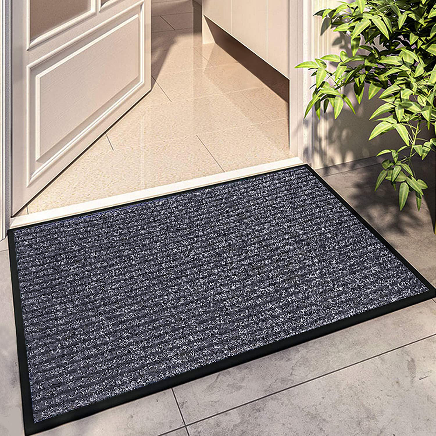 KMAT Door Mat Inside Outside,Anti-Slip Durable Rubber Doormat Indoor  Outdoor Front Door Mat Rugs