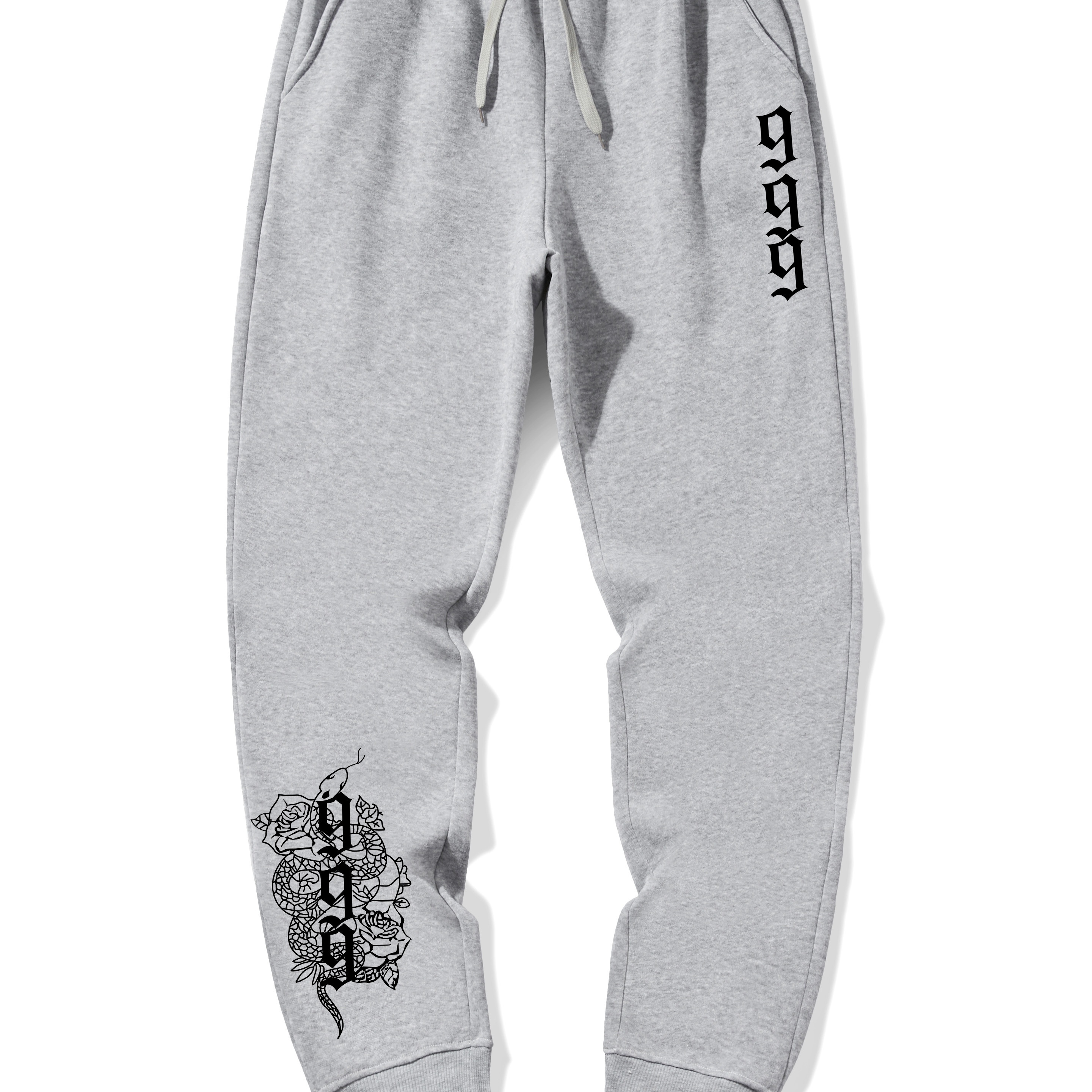 

New Stylish Jogger Sweatpants Men's Casual Snake Print Drawstring Sport Pants