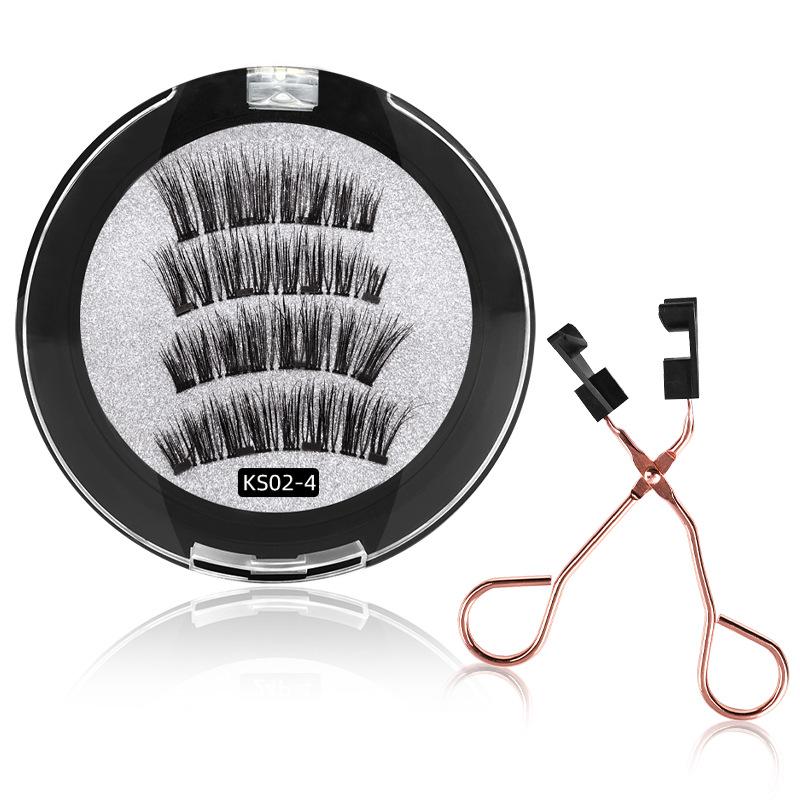 

Magnetic Eyelashes With 4 Magnets, Reusable Handmade 3d Mink False Eyelashes, Natural Eyelash Extensions With Magnetic Tweezers