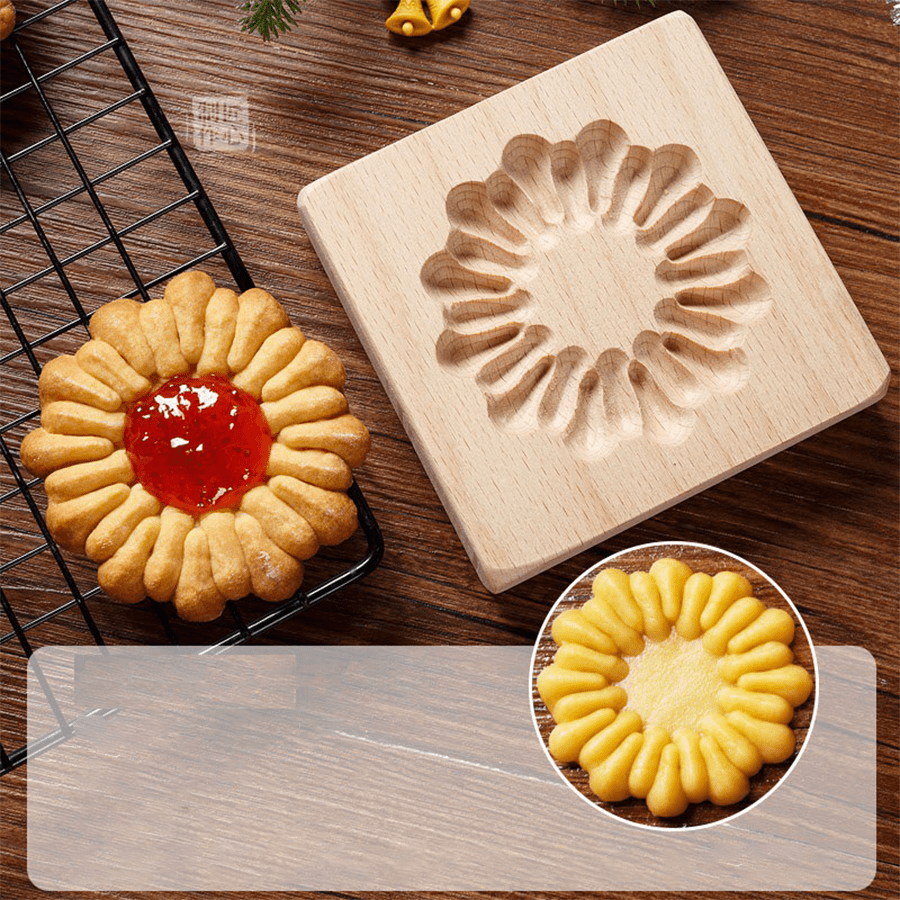  Wooden Biscuit Cookie Molds Mooncake Mold Cookie Stamps for  Baking Pie Press for Christmas Thanksgiving Easter Mid Autumn Festival DIY（ LV): Home & Kitchen