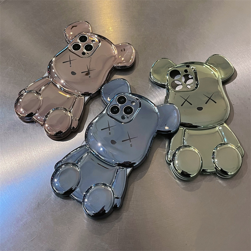 Lovely Big Bear Light Luxury Electroplating Phone Case