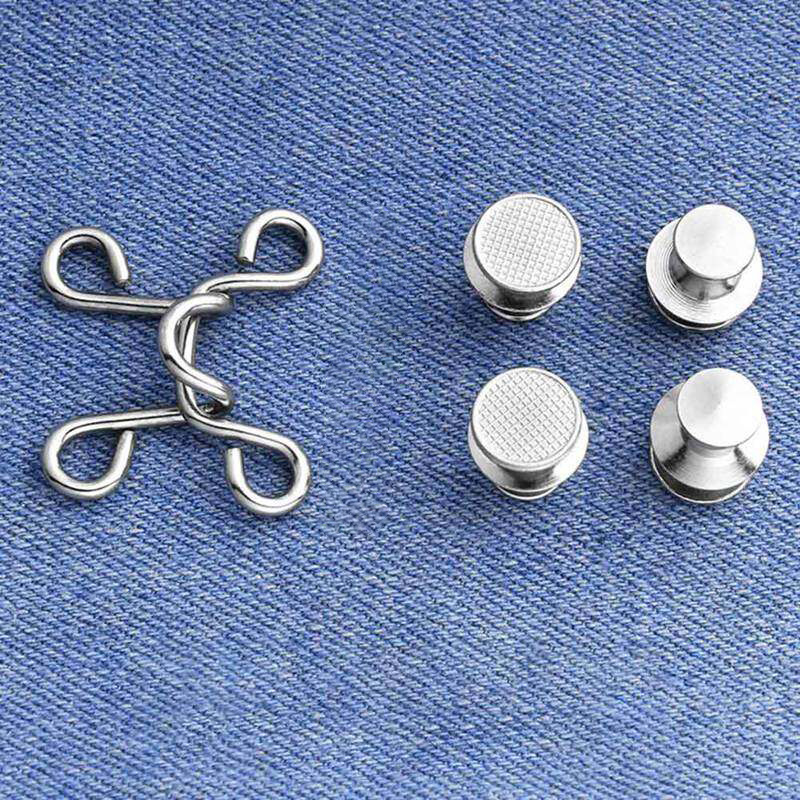  Anneome 2 Pairs Waist Button Waist Buckle for Pants Extender  Buttons Waist Adjuster Clip Dress Tightening Clips Snap Fastener Button for  Jeans Too Big Women's Alloy Decorate Loose