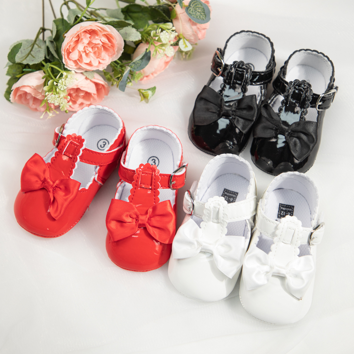 Newborn Baby Girls infant Non-slip Shoes Bow Sock Shoes Rubber Sole Sandals  US