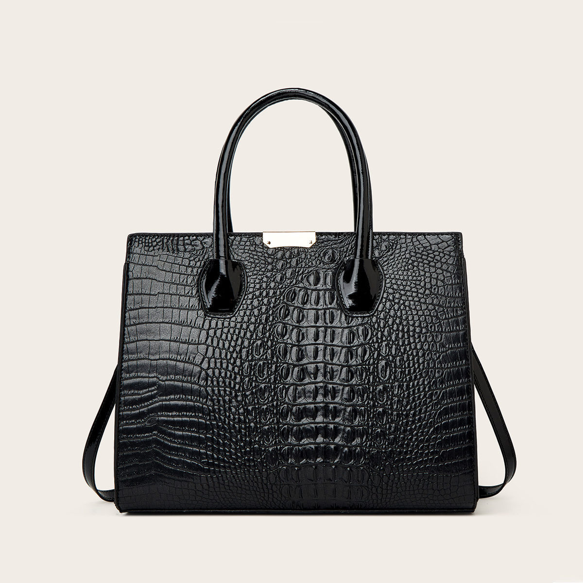 Large capacity Crocodile Pattern Tote Bag Classic Faux - Temu