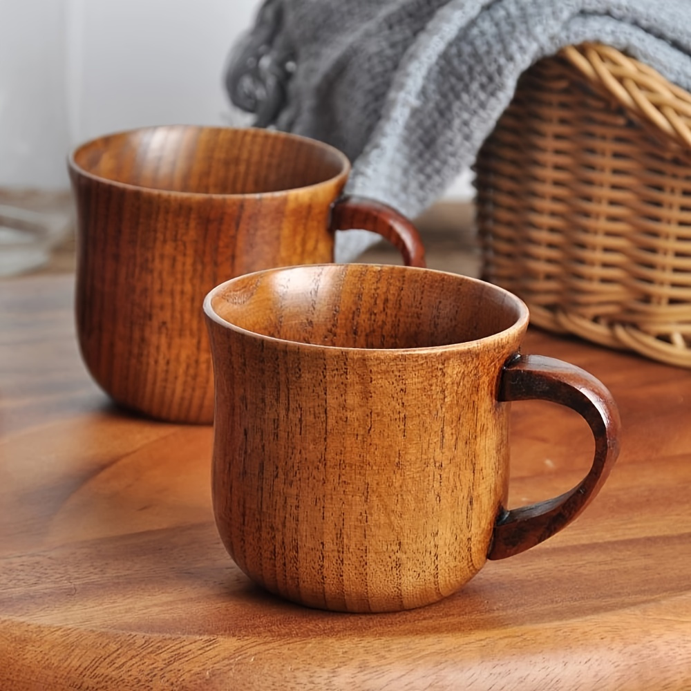Taza de madera para café y té, 12 oz