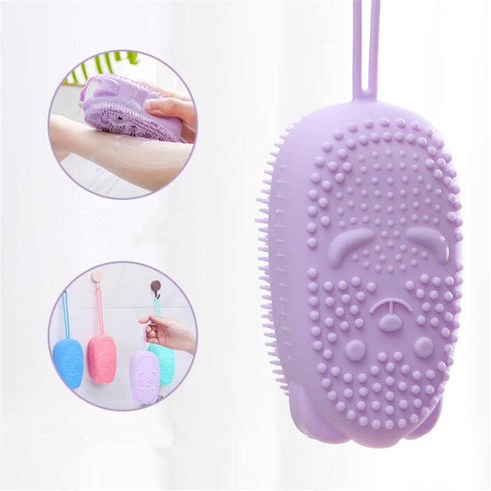 Silicone Body Scrubber AOLANS Massage Bath Brush Shower Sponge